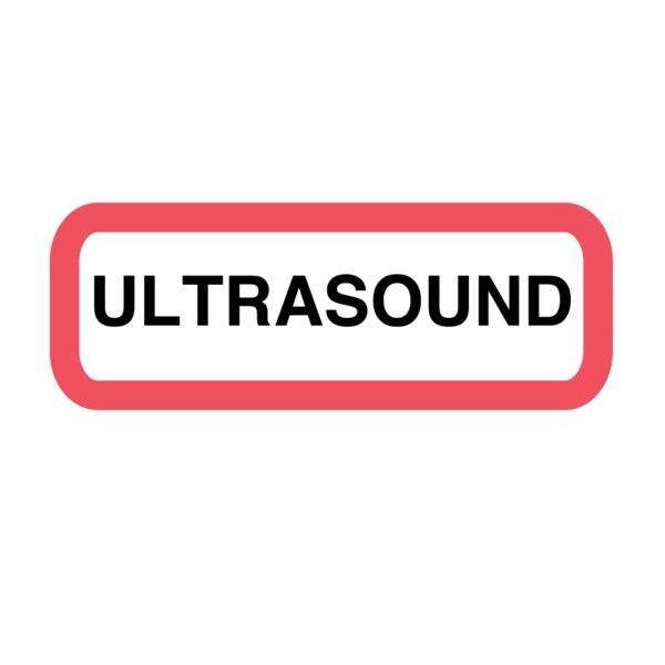 Position Labels - Ultrasound 1/2" x 1-1/2" White w/Red & Black
